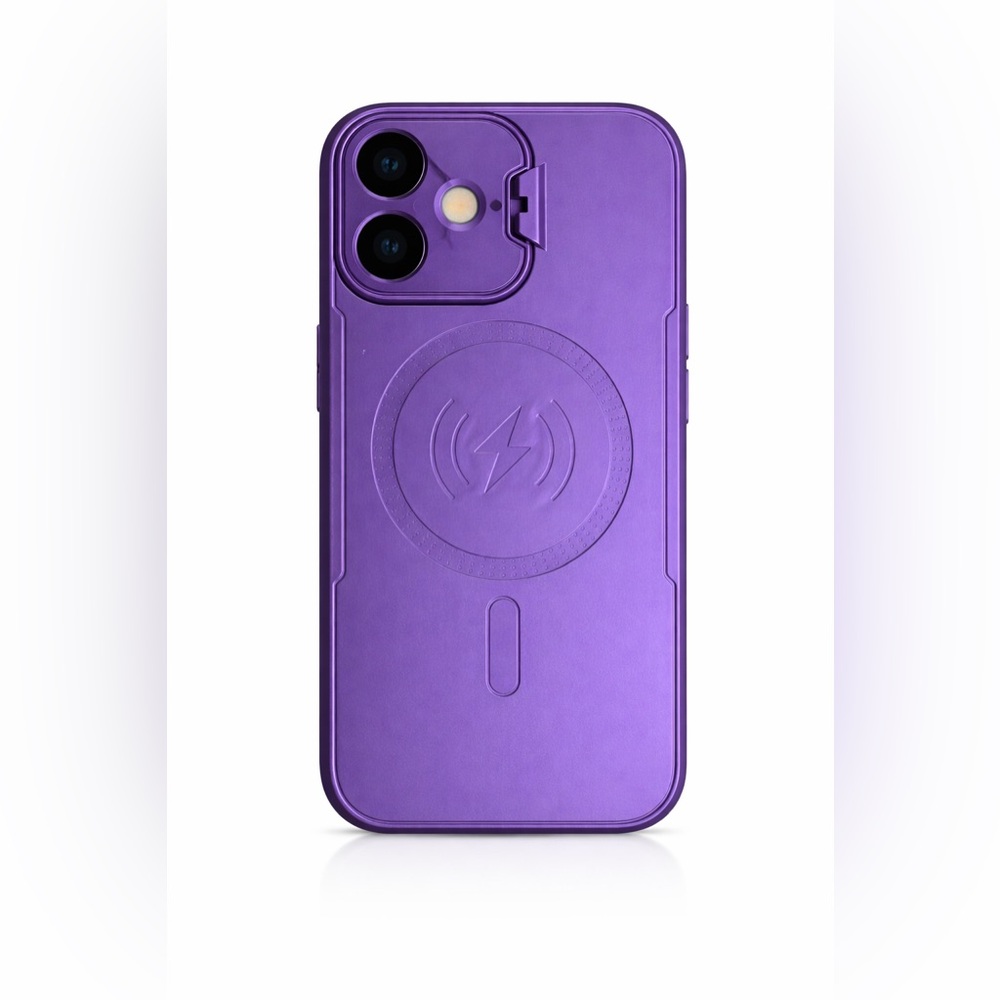 Purple Wireless Charging Phone Case for iPhone 13 and 14. It’s a 6.1”